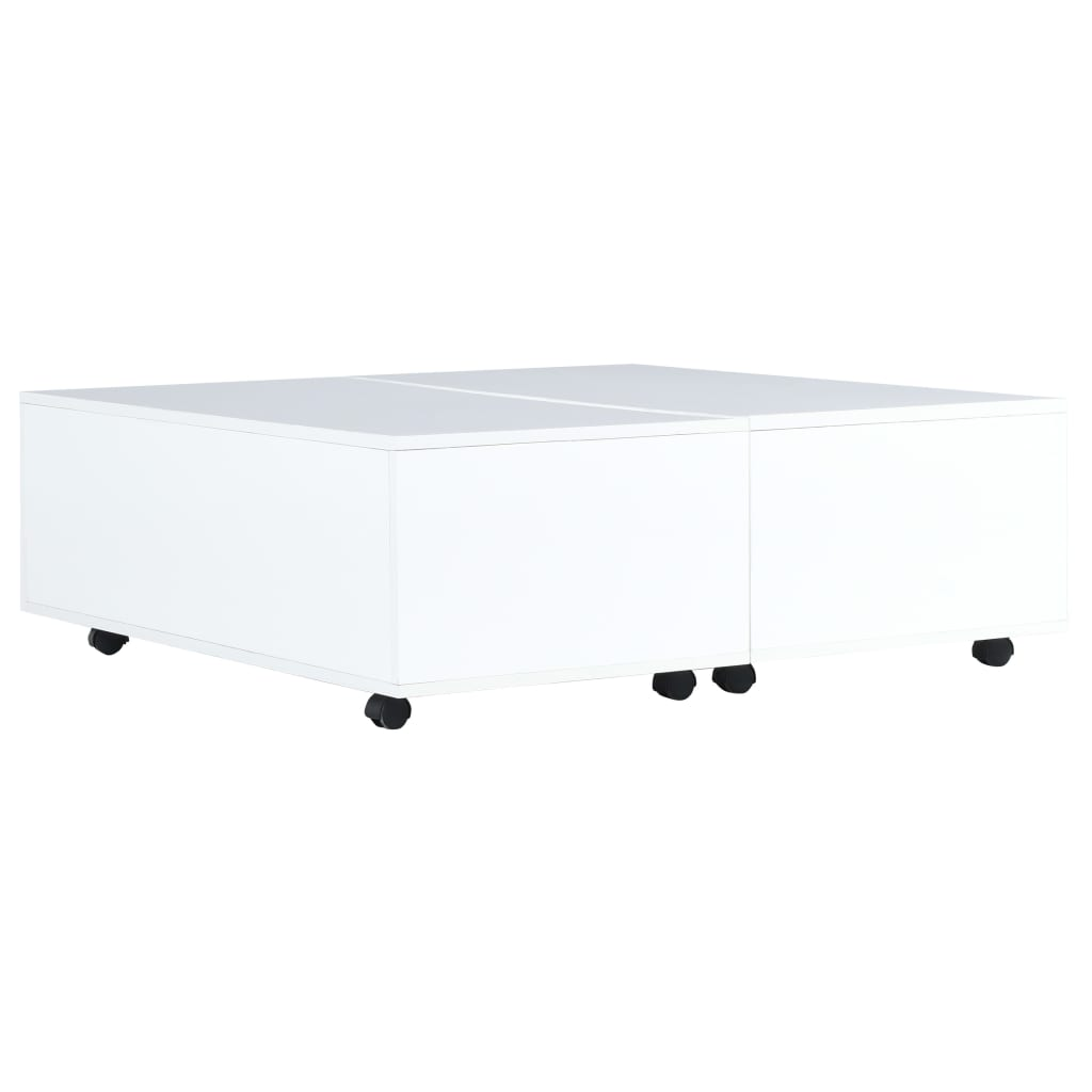 vidaXL Coffee Table High Gloss White 100x100x35 cm - Sudd