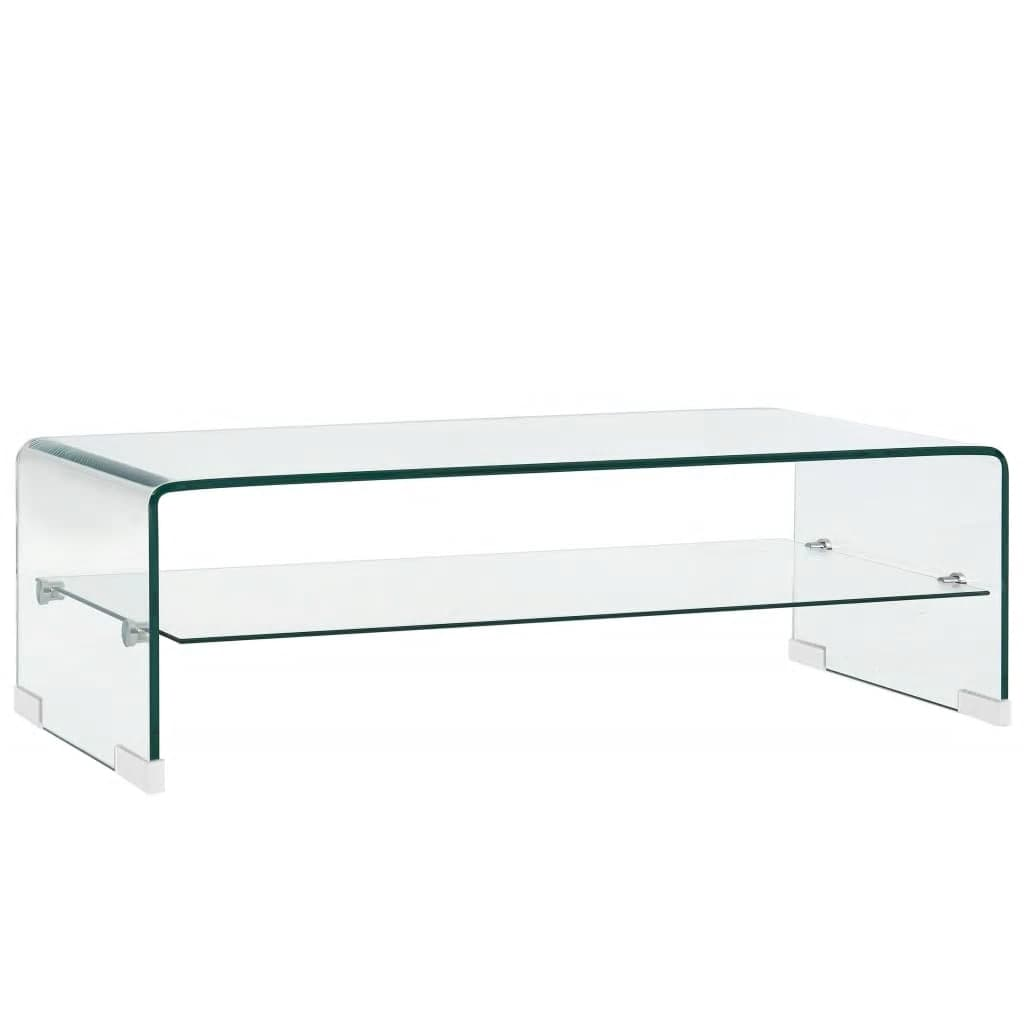 vidaXL Coffee Table Clear 98x45x31 cm Tempered Glass - Sudd