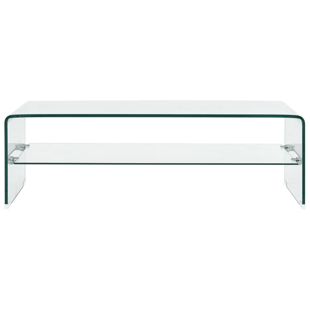 vidaXL Coffee Table Clear 98x45x31 cm Tempered Glass - Sudd