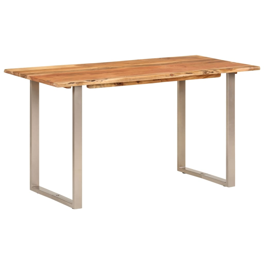 vidaXL Dining Table 140x70x76 cm Solid Acacia Wood - Sudd