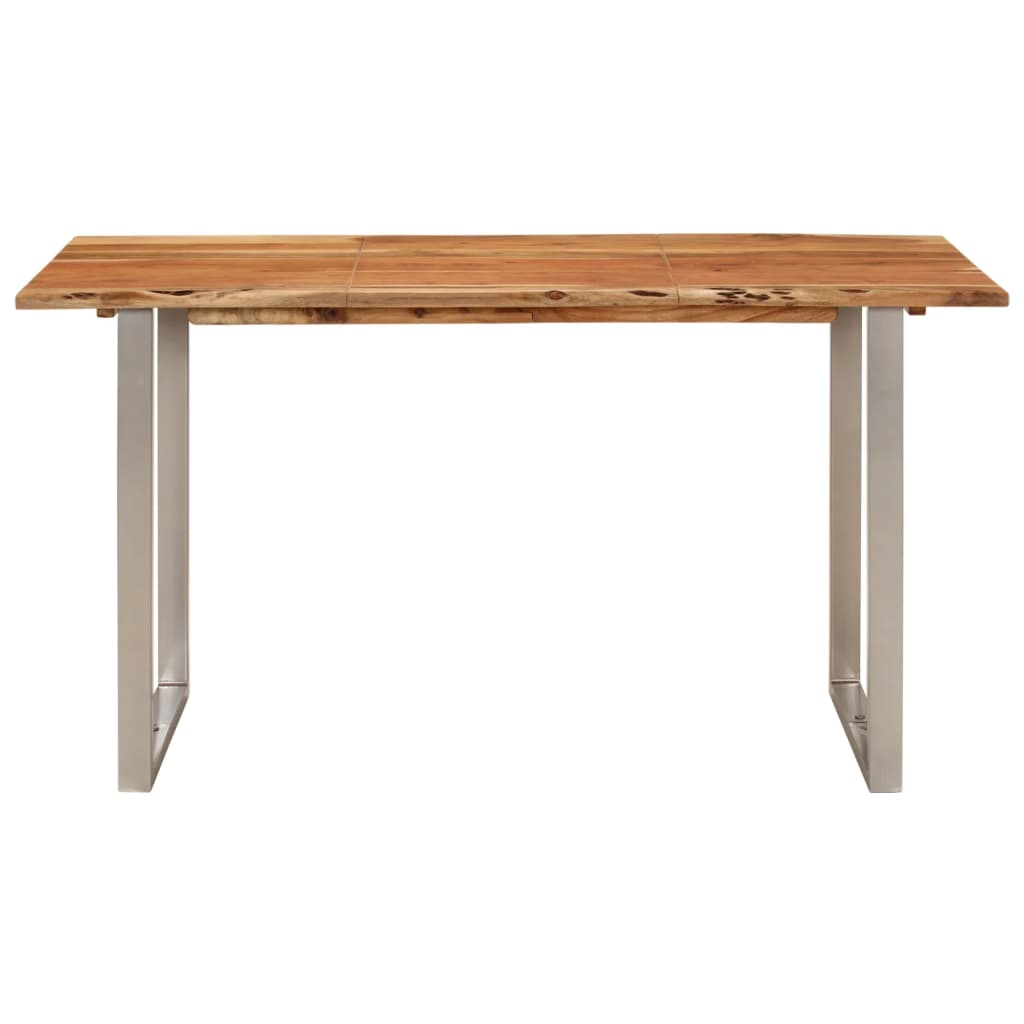 vidaXL Dining Table 140x70x76 cm Solid Acacia Wood - Sudd