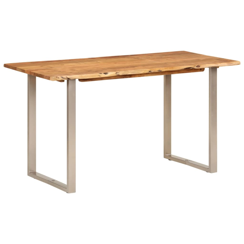 vidaXL Dining Table 140x70x76 cm Solid Acacia Wood - Sudd