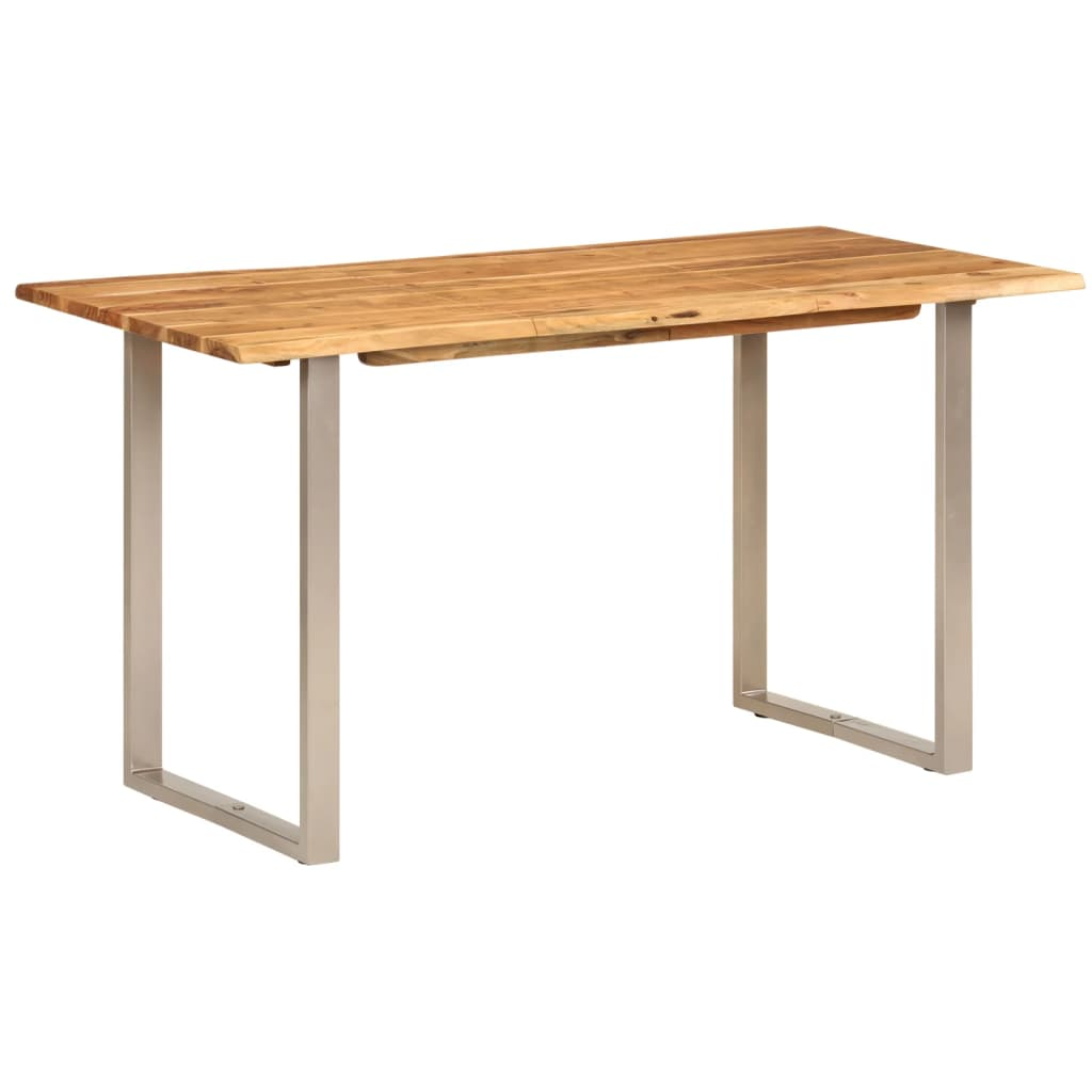 vidaXL Dining Table 140x70x76 cm Solid Acacia Wood - Sudd