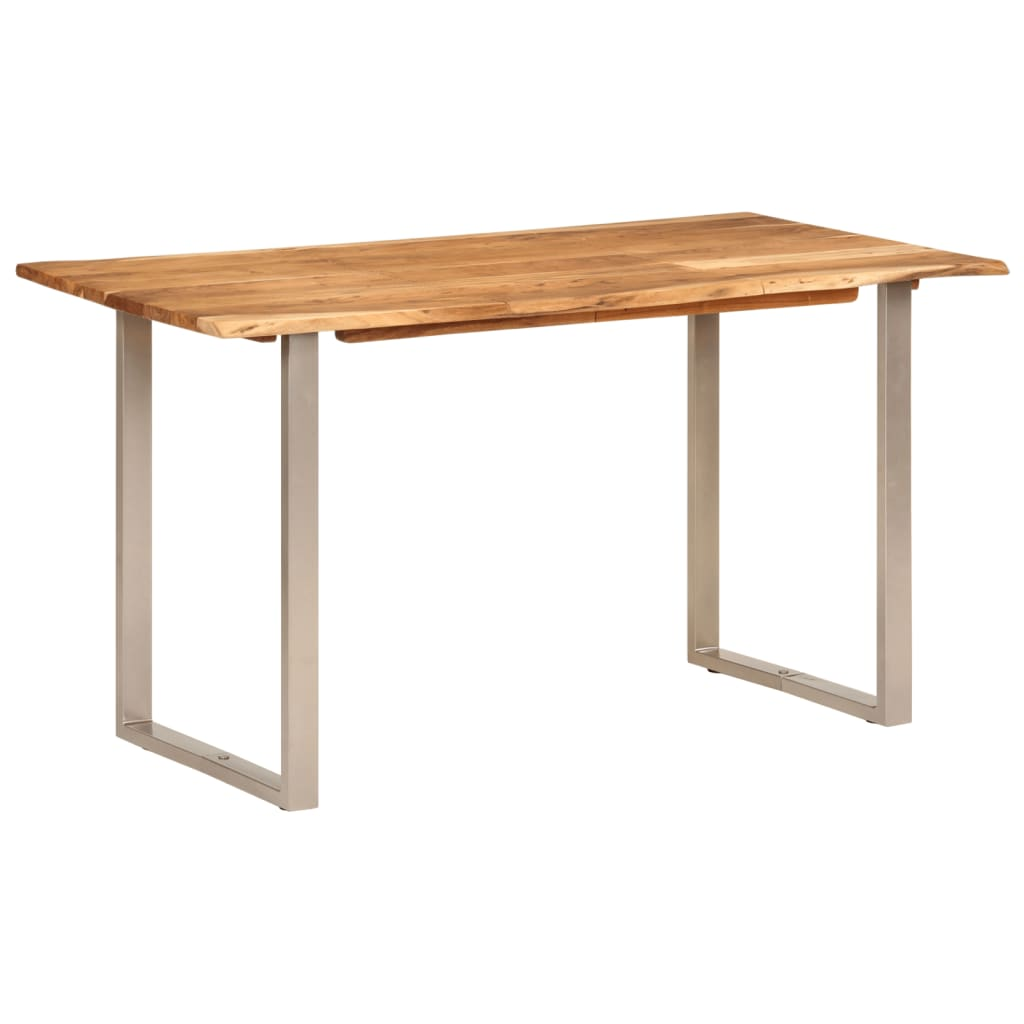 vidaXL Dining Table 140x70x76 cm Solid Acacia Wood - Sudd