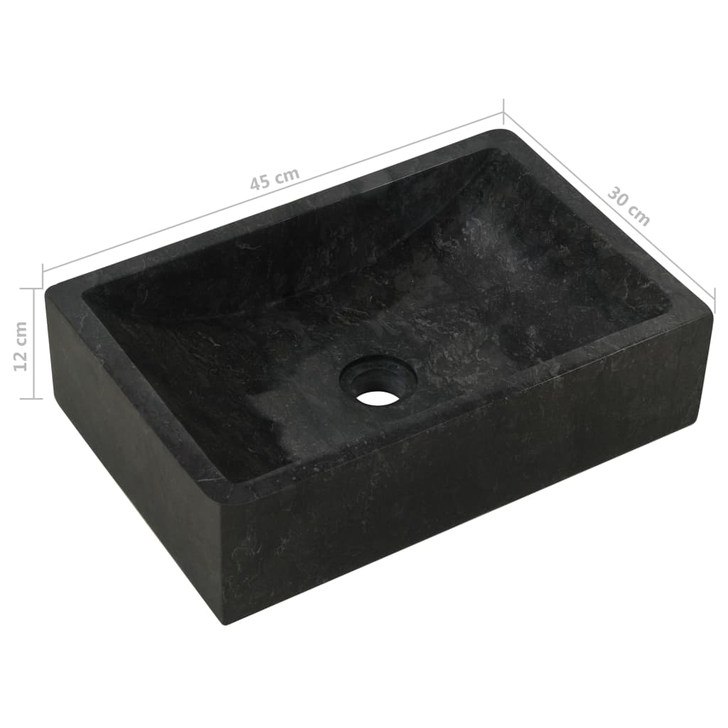 vidaXL Bathroom Vanity Cabinet Solid Teak with Sinks Marble Black - Sudd