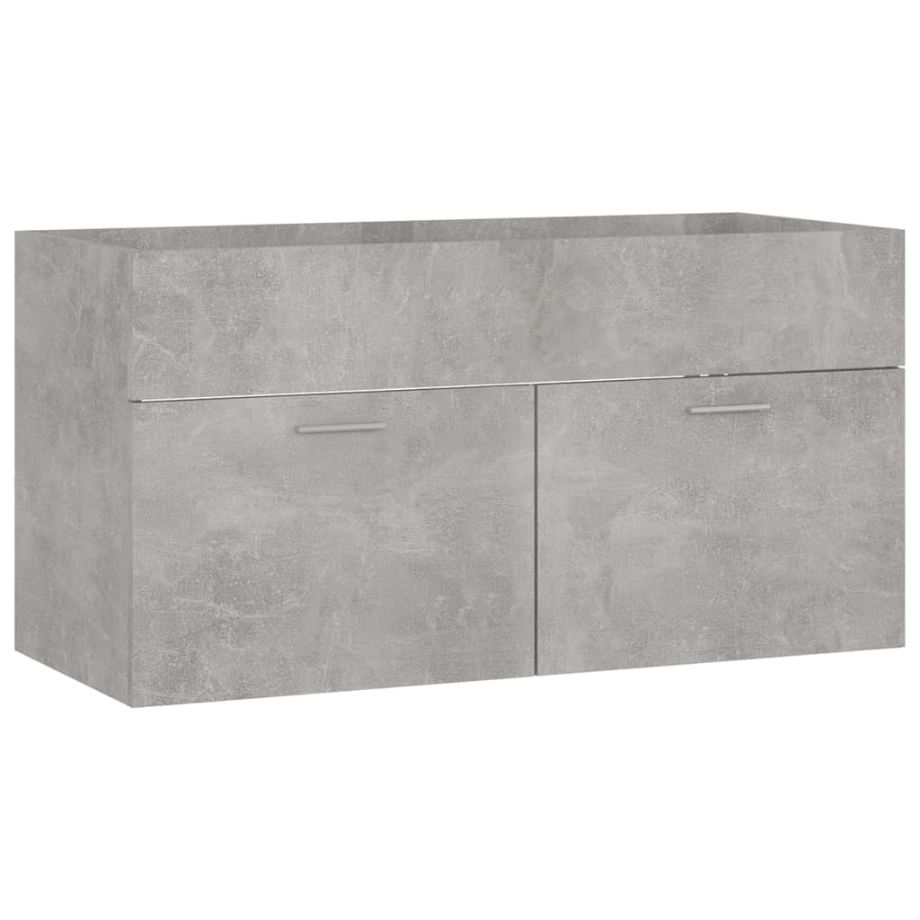 vidaXL Sink Cabinet with Built-in Basin Concrete Grey Engineered Wood - Sudd