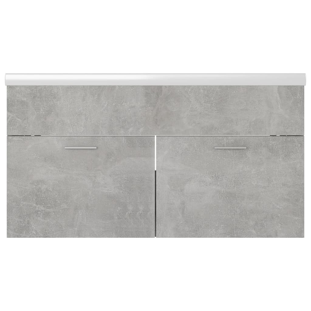 vidaXL Sink Cabinet with Built-in Basin Concrete Grey Engineered Wood - Sudd