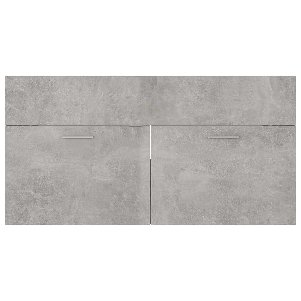 vidaXL Sink Cabinet with Built-in Basin Concrete Grey Engineered Wood - Sudd