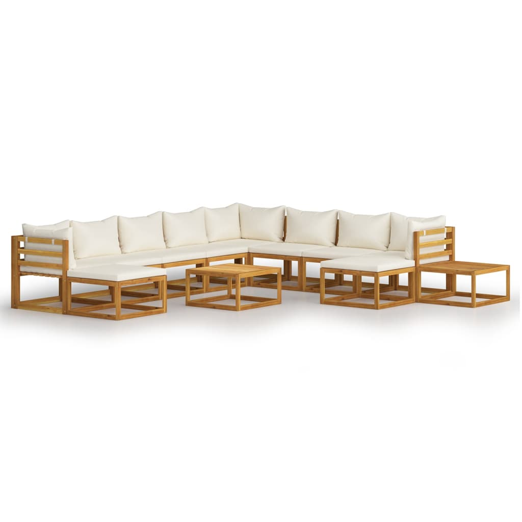 12 Piece Garden Lounge Set with Cushions Solid Wood Acacia - Sudd