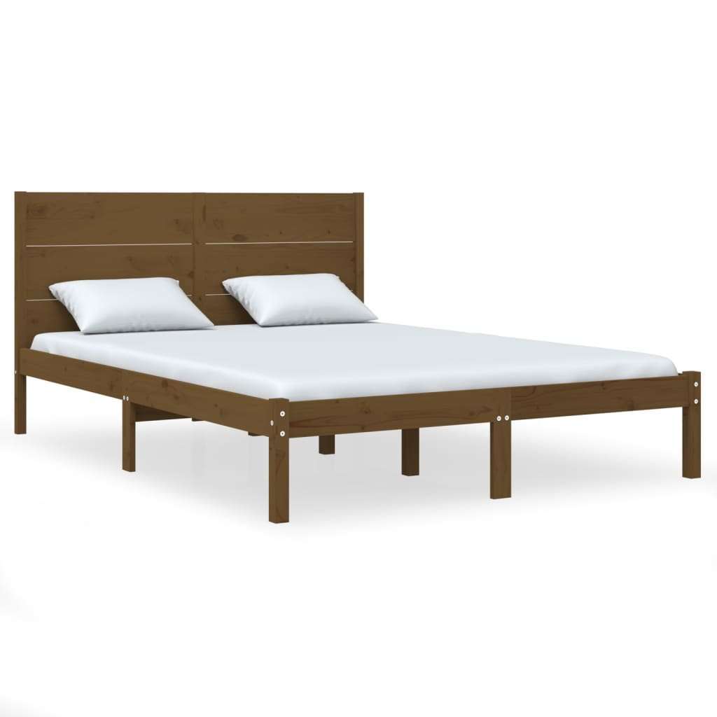 vidaXL Bed Frame Honey Brown Solid Wood Pine 120x200 cm - Sudd