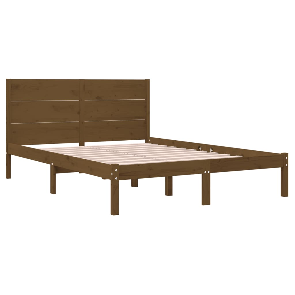 vidaXL Bed Frame Honey Brown Solid Wood Pine 120x200 cm - Sudd