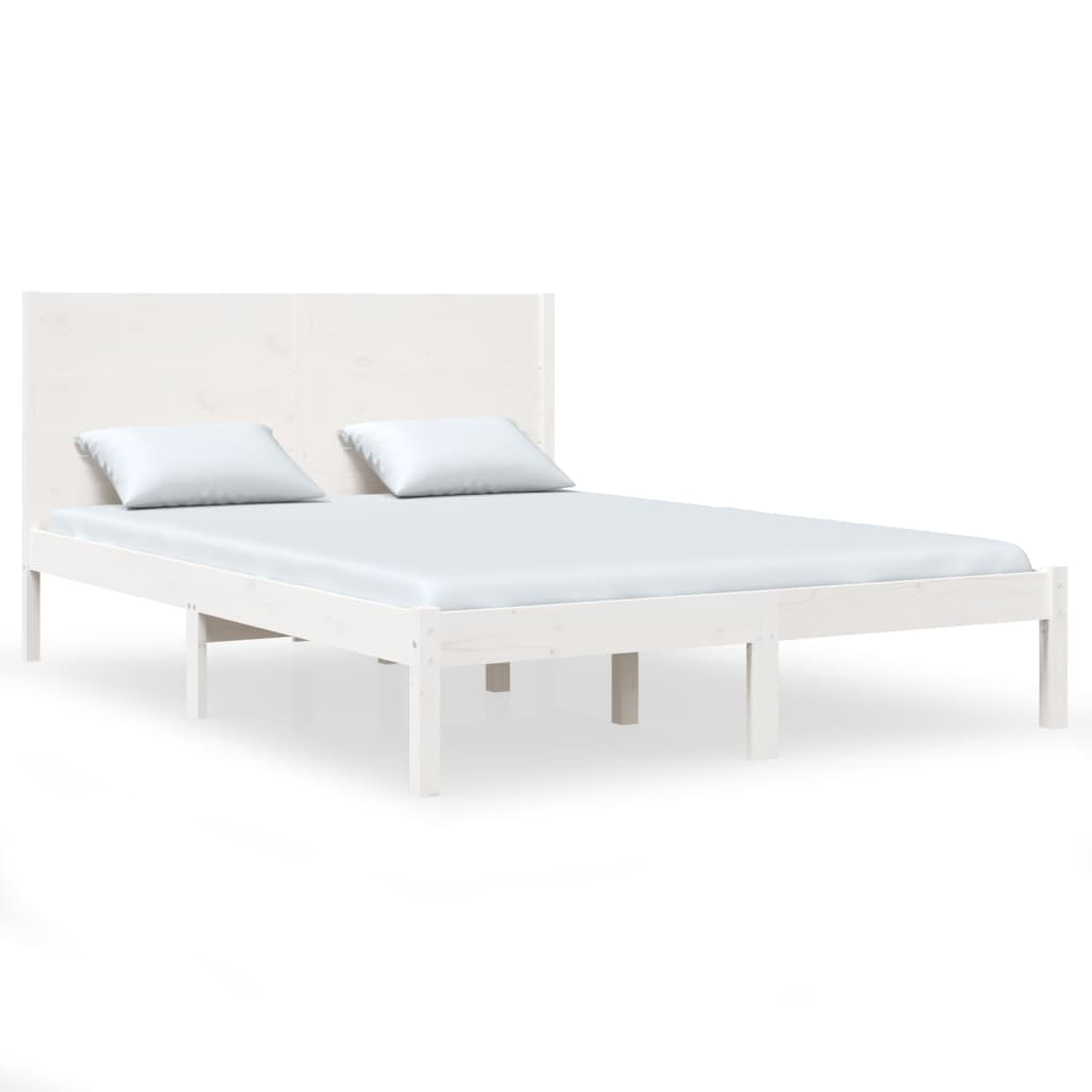 vidaXL Bed Frame White Solid Wood Pine 160x200 cm - Sudd