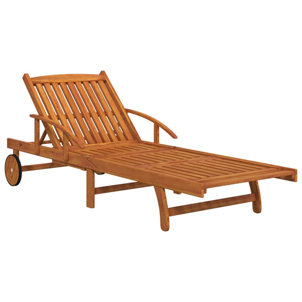 vidaXL 2 Piece Sunlounger Set with Table Solid Wood Acacia - Sudd