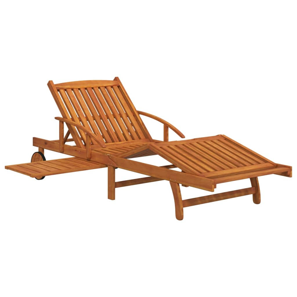 vidaXL 2 Piece Sunlounger Set with Table Solid Wood Acacia - Sudd