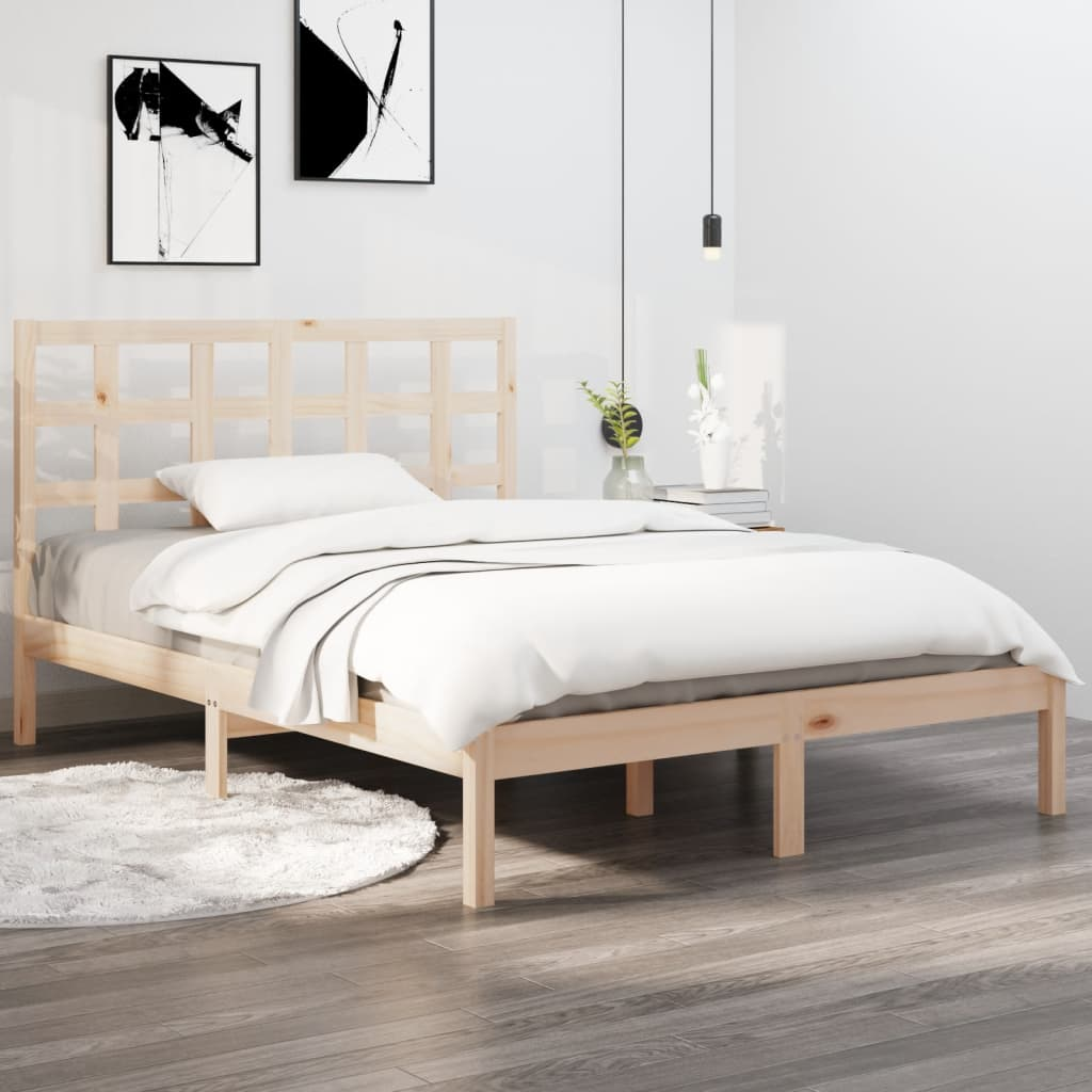 vidaXL Bed Frame Solid Wood 120x190 cm Small Double - Sudd