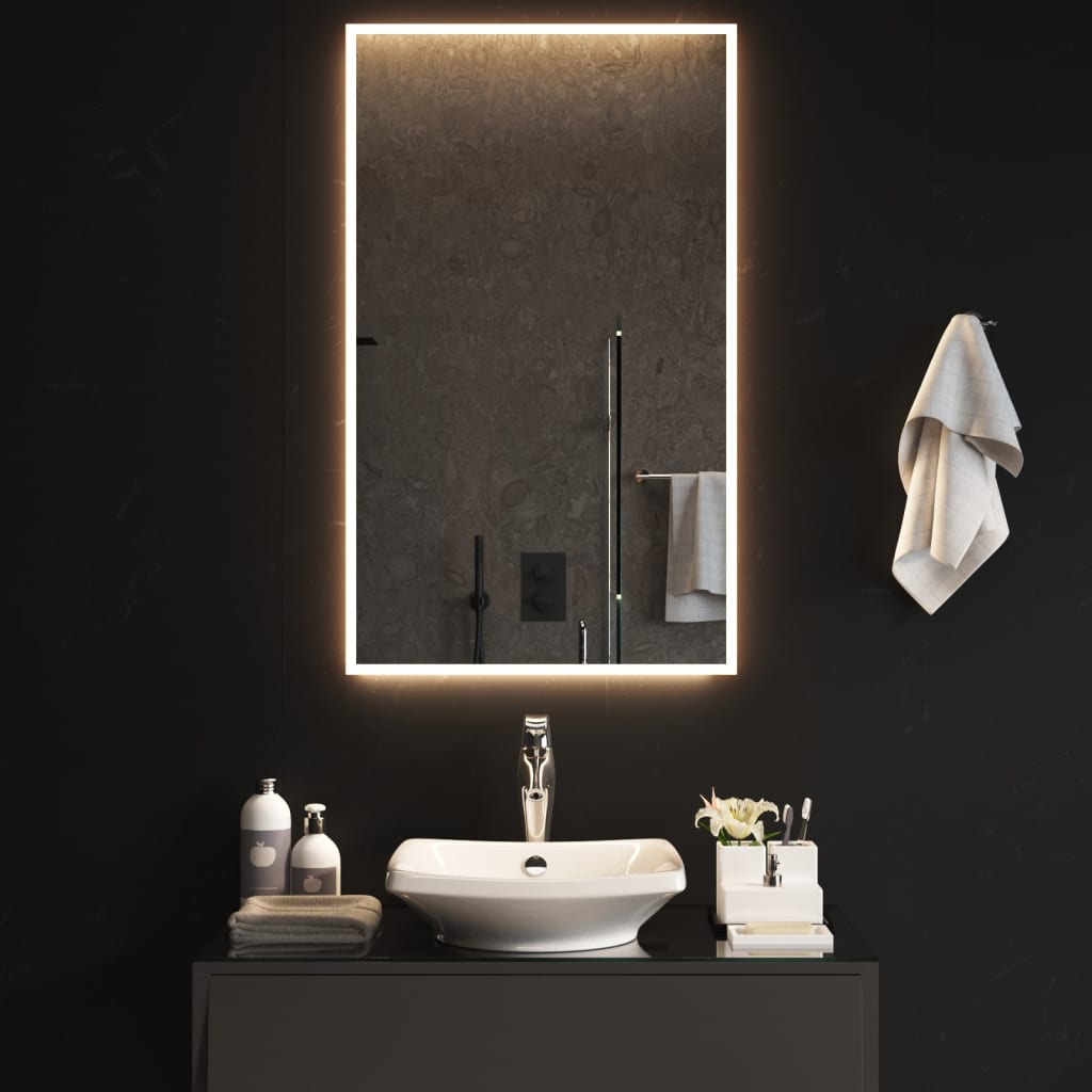 LED Bathroom Mirror 60x100 cm - Waterproof Vanity Mirror with USB Interface - Sudd