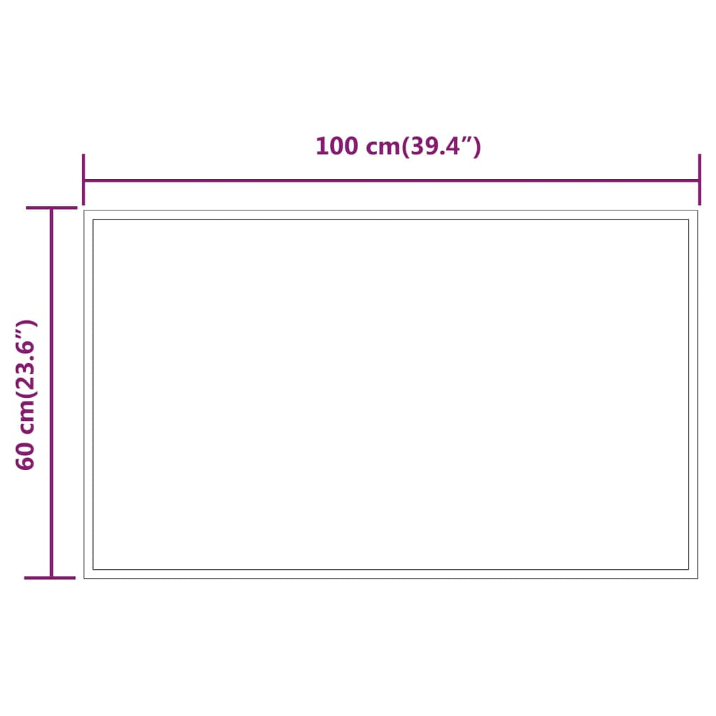 LED Bathroom Mirror 60x100 cm - Waterproof Vanity Mirror with USB Interface - Sudd