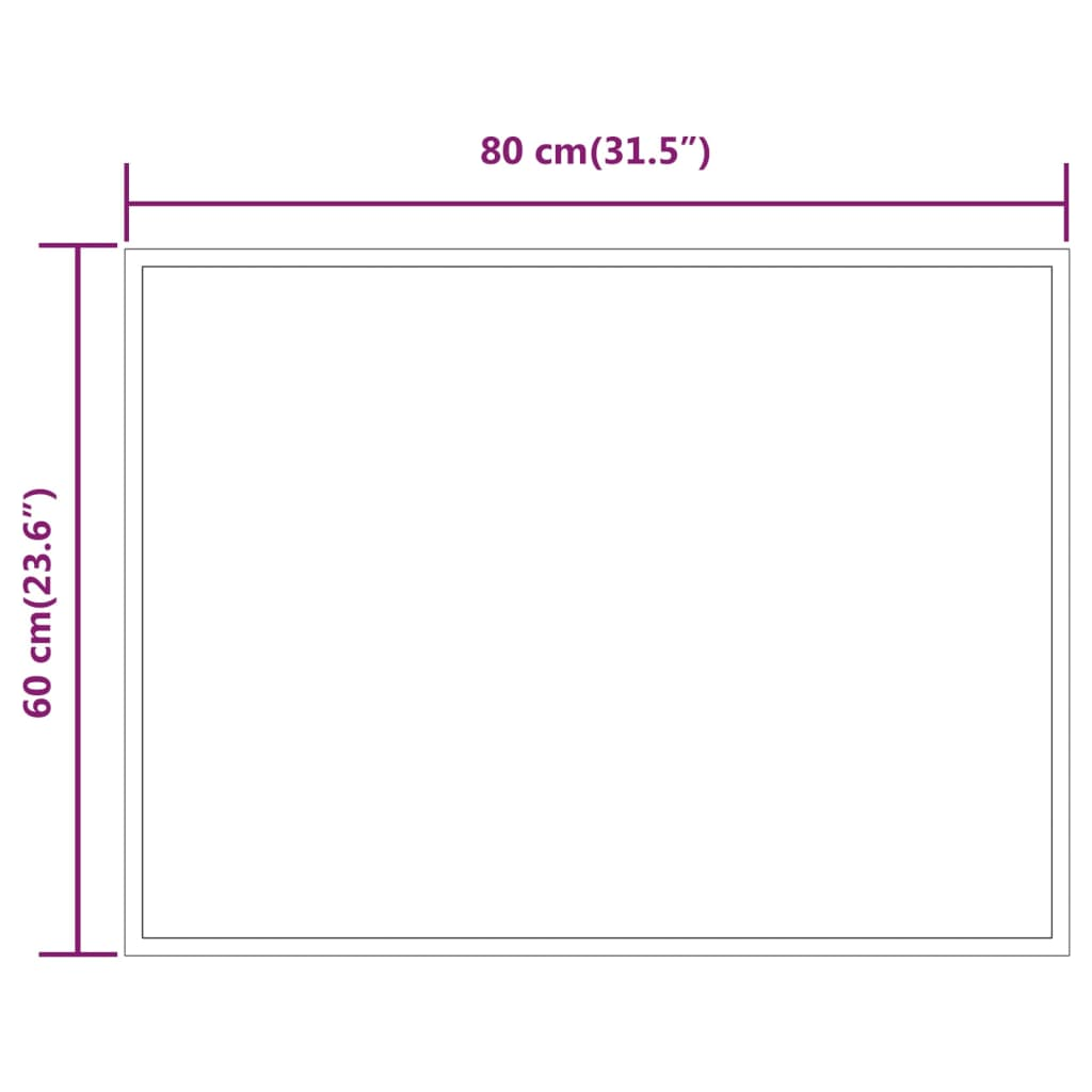 LED Bathroom Mirror 60x80 cm - Stylish and Waterproof - Sudd