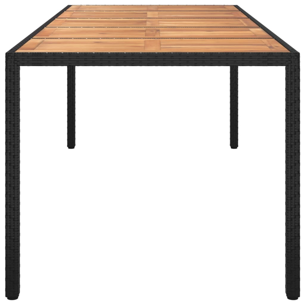 vidaXL Garden Table Black 250x100x75 cm Poly Rattan - Sudd