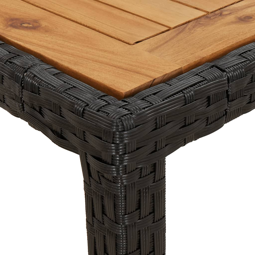 vidaXL Garden Table Black 250x100x75 cm Poly Rattan - Sudd