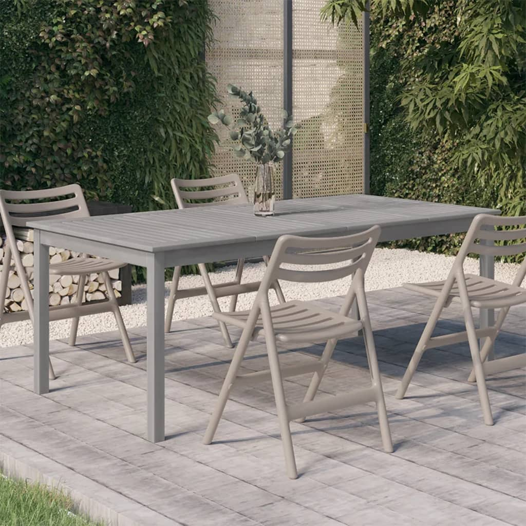 vidaXL Garden Table Grey 200x100x75 cm Solid Wood Acacia - Sudd