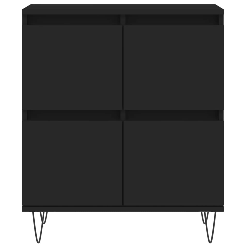 vidaXL Sideboards 3 pcs Black Engineered Wood - Sudd