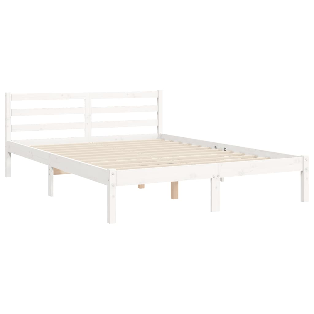 vidaXL Bed Frame with Headboard White 140x200 cm Solid Wood - Sudd