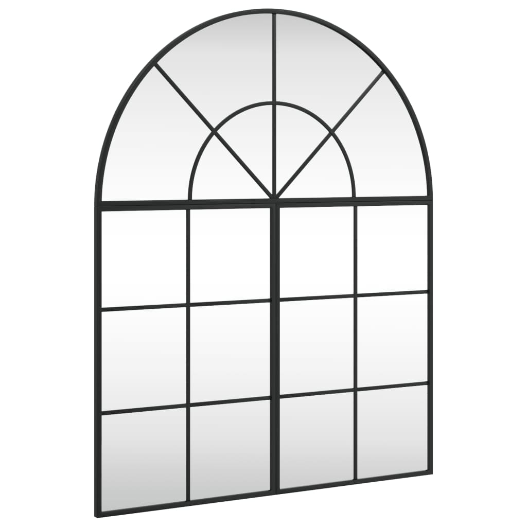 vidaXL Wall Mirror Black 80x100 cm Arch Iron - Sudd