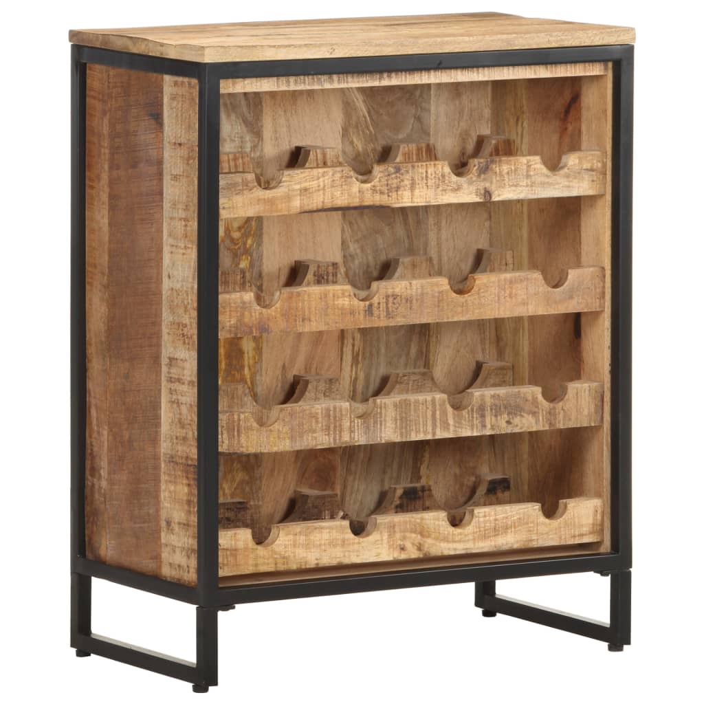 vidaXL Wine Cabinet 62x33x78.5 cm Rough Mango Wood - Sudd