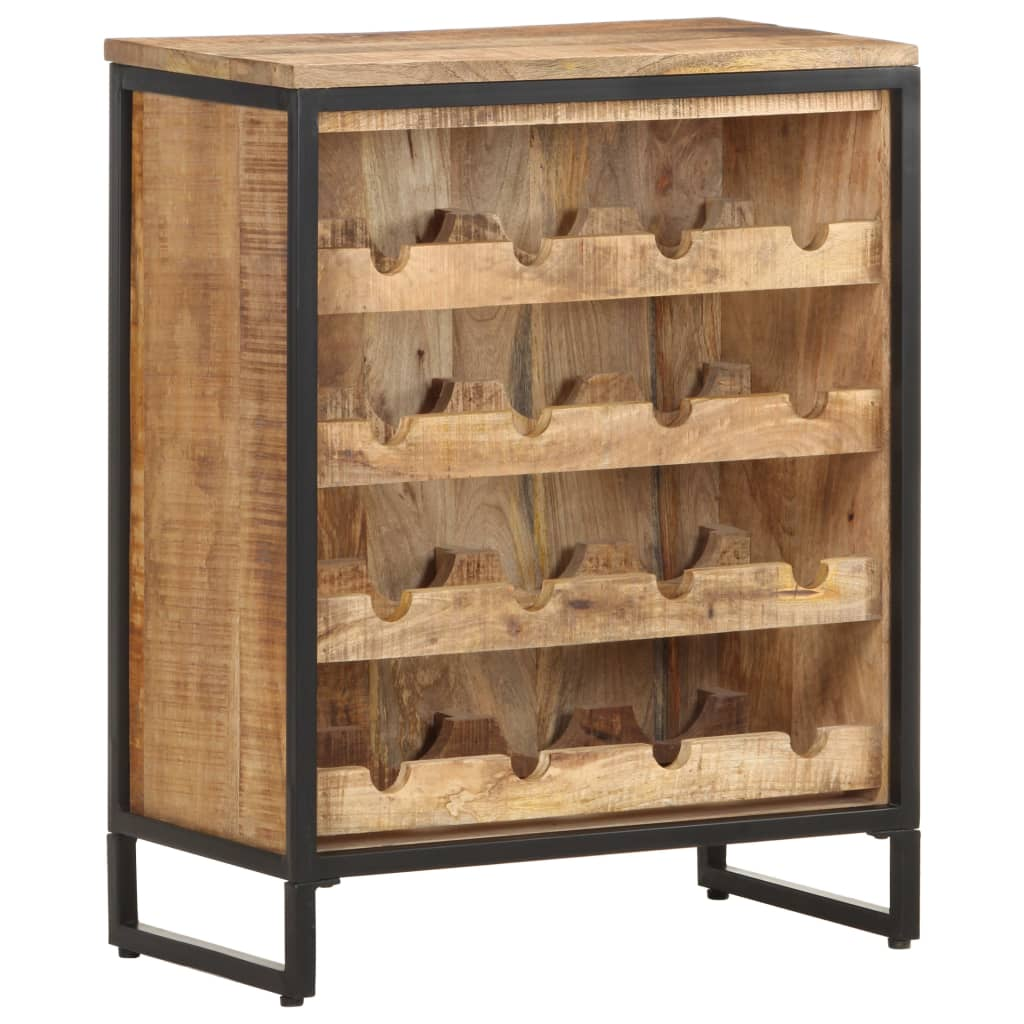 vidaXL Wine Cabinet 62x33x78.5 cm Rough Mango Wood - Sudd