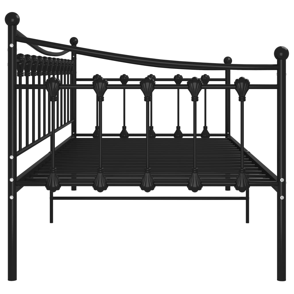 Sofa Bed Frame Black Metal 90x200 cm - Sudd