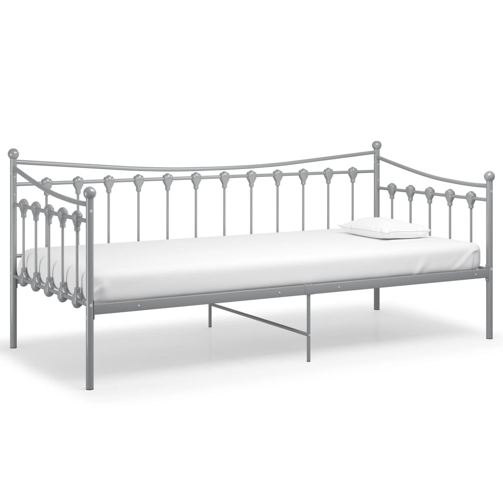 Sofa Bed Frame Grey Metal 90x200 cm - Sudd