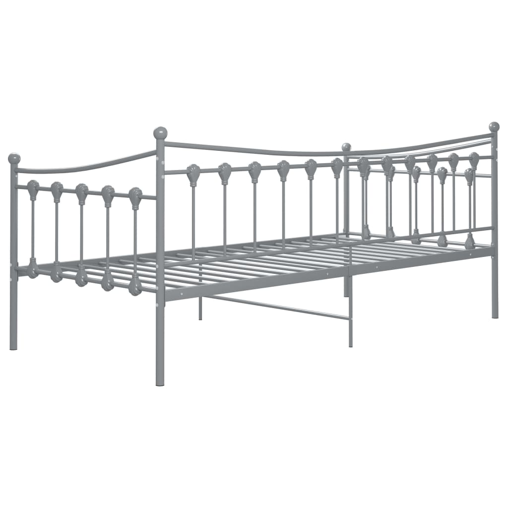 Sofa Bed Frame Grey Metal 90x200 cm - Sudd