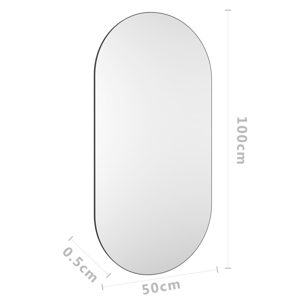 100x50 cm Mirror Glass - Stylish, Frameless Design for Your Bedroom or Living Room - Sudd