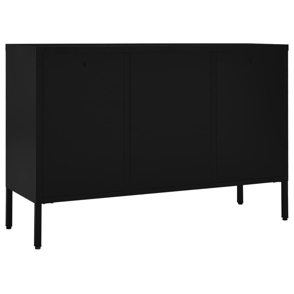 vidaXL Sideboard Black 105x35x70 cm Steel and Tempered Glass - Sudd