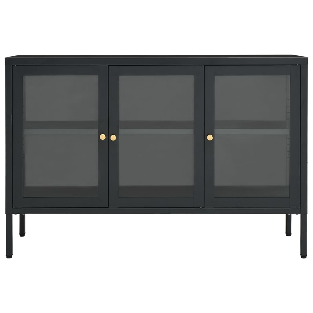 vidaXL Sideboard Anthracite 105x35x70 cm Steel and Glass - Sudd