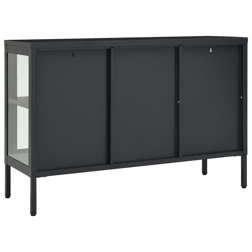 vidaXL Sideboard Anthracite 105x35x70 cm Steel and Glass - Sudd