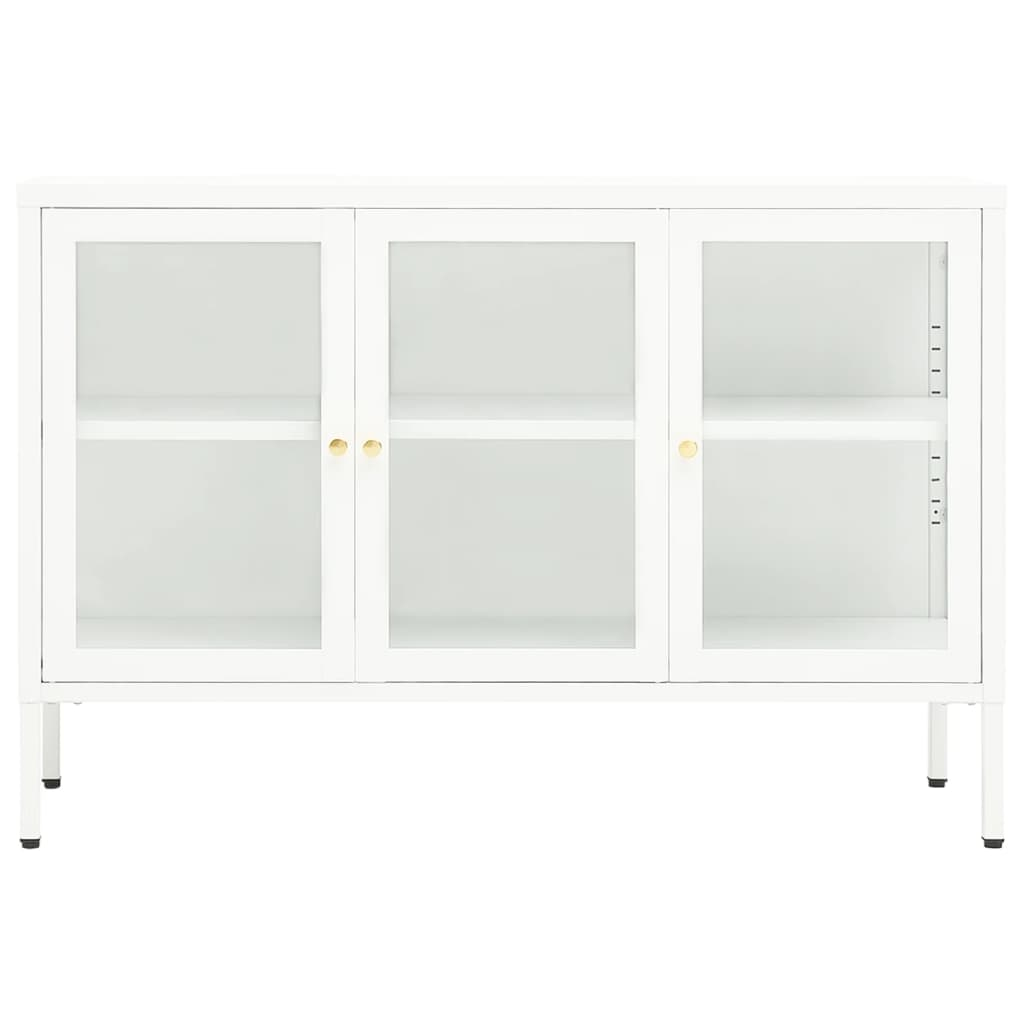 vidaXL Sideboard White 105x35x70 cm Steel and Glass - Sudd