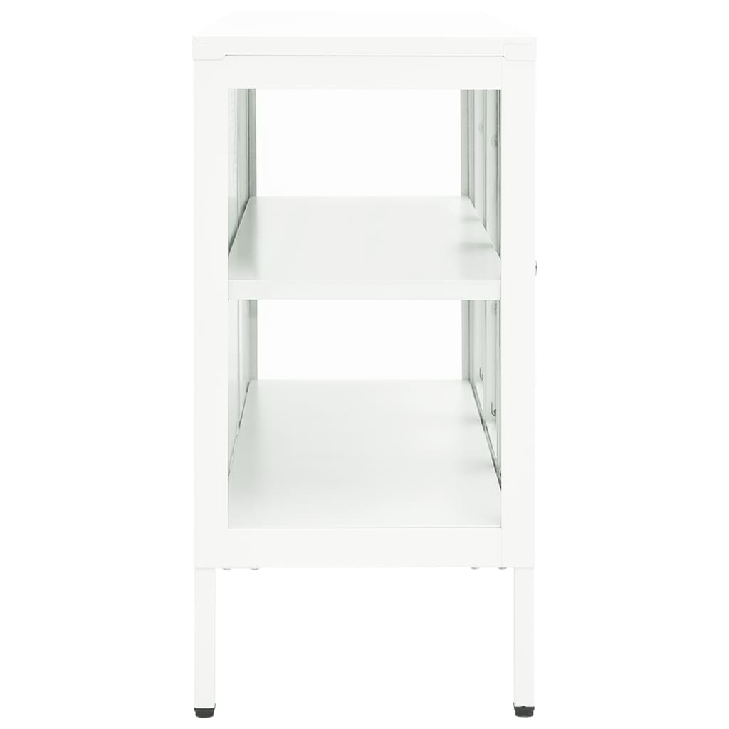 vidaXL Sideboard White 105x35x70 cm Steel and Glass - Sudd