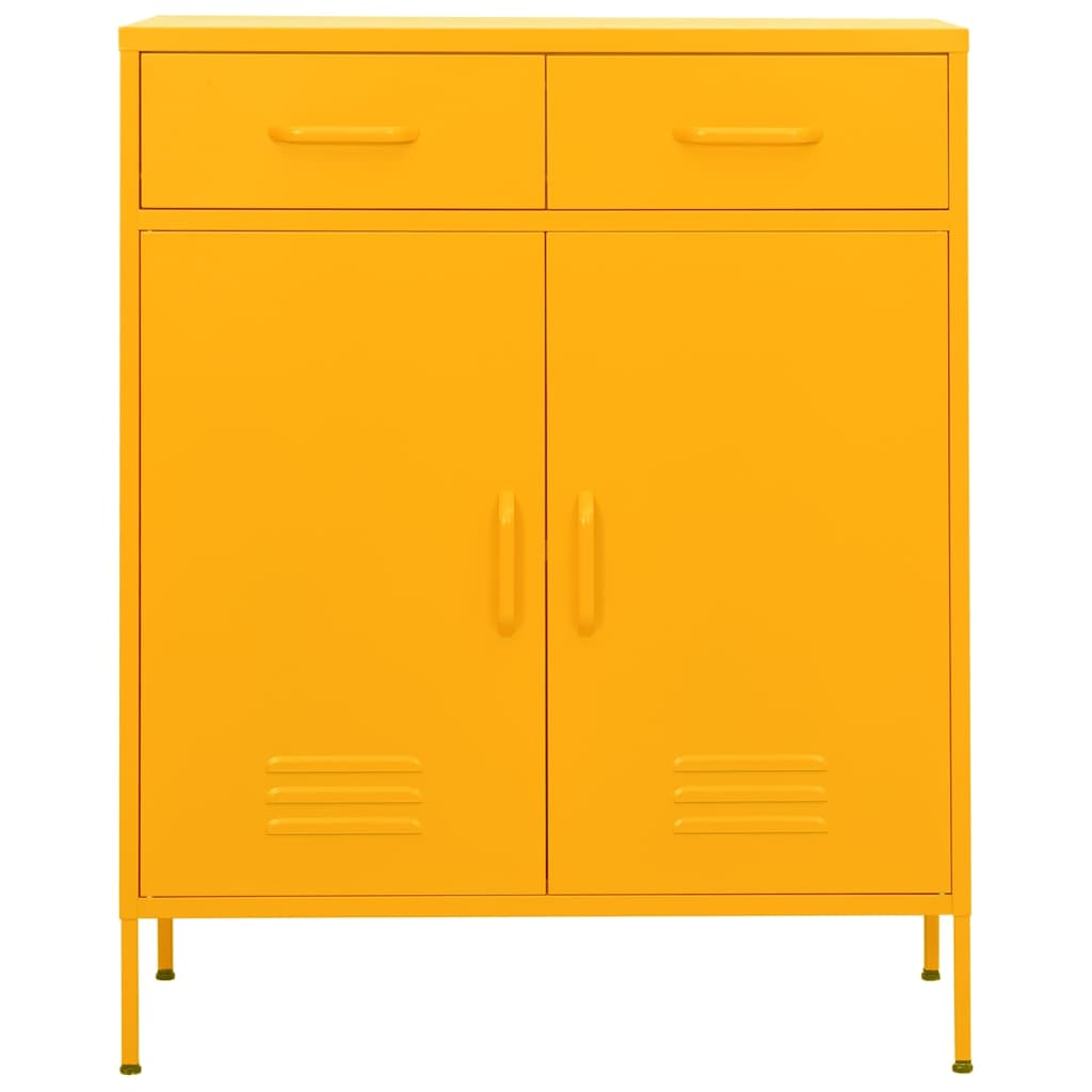 vidaXL Storage Cabinet Mustard Yellow 80x35x101.5 cm Steel - Sudd