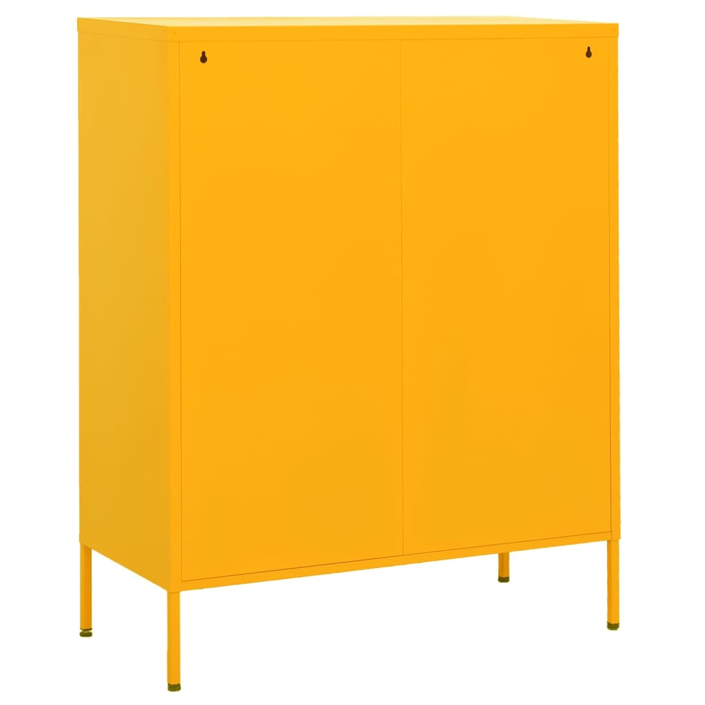 vidaXL Storage Cabinet Mustard Yellow 80x35x101.5 cm Steel - Sudd