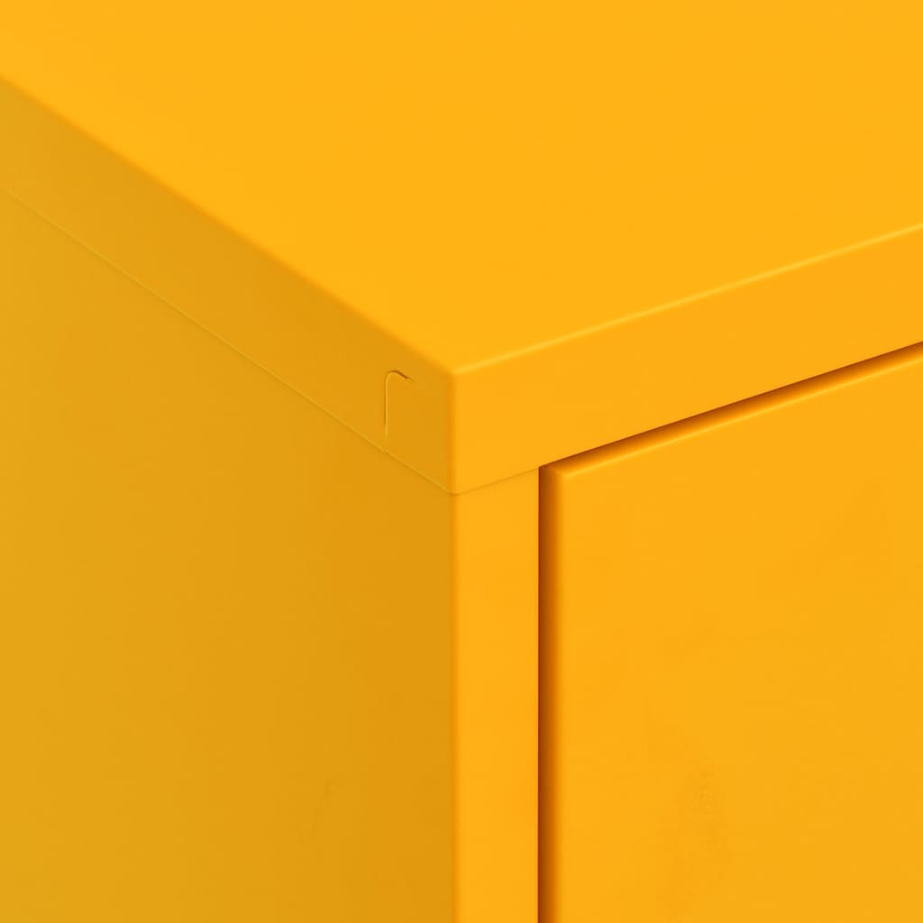 vidaXL Storage Cabinet Mustard Yellow 80x35x101.5 cm Steel - Sudd