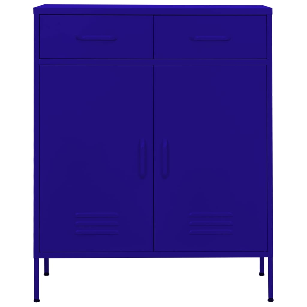 vidaXL Storage Cabinet Navy Blue 80x35x101.5 cm Steel - Sudd