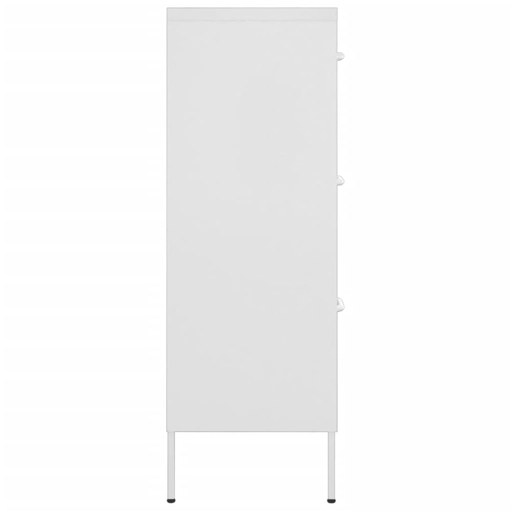 vidaXL Drawer Cabinet White 80x35x101.5 cm Steel - Sudd