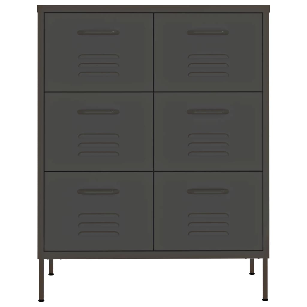 vidaXL Drawer Cabinet Anthracite 80x35x101.5 cm Steel - Sudd