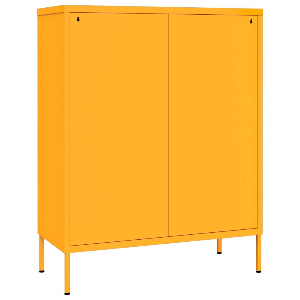 vidaXL Drawer Cabinet Mustard Yellow 80x35x101.5 cm Steel - Sudd