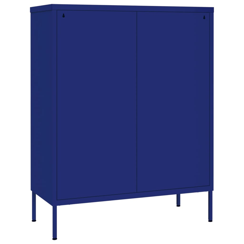 vidaXL Drawer Cabinet Navy Blue 80x35x101.5 cm Steel - Sudd