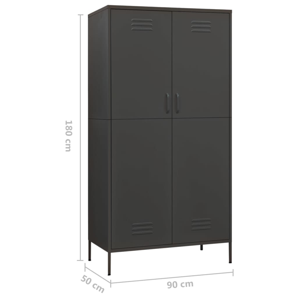 Anthracite Steel Wardrobe - Sudd