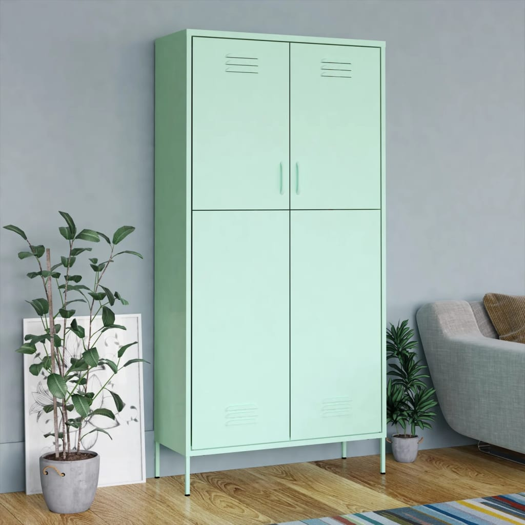 vidaXL Wardrobe Mint 90x50x180 cm Steel - Sudd