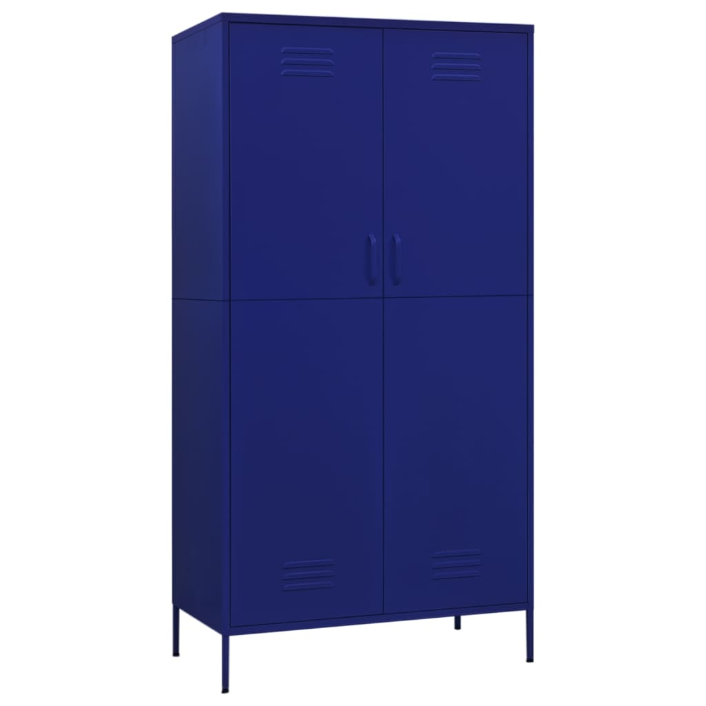 vidaXL Wardrobe Navy Blue 90x50x180 cm Steel - Sudd